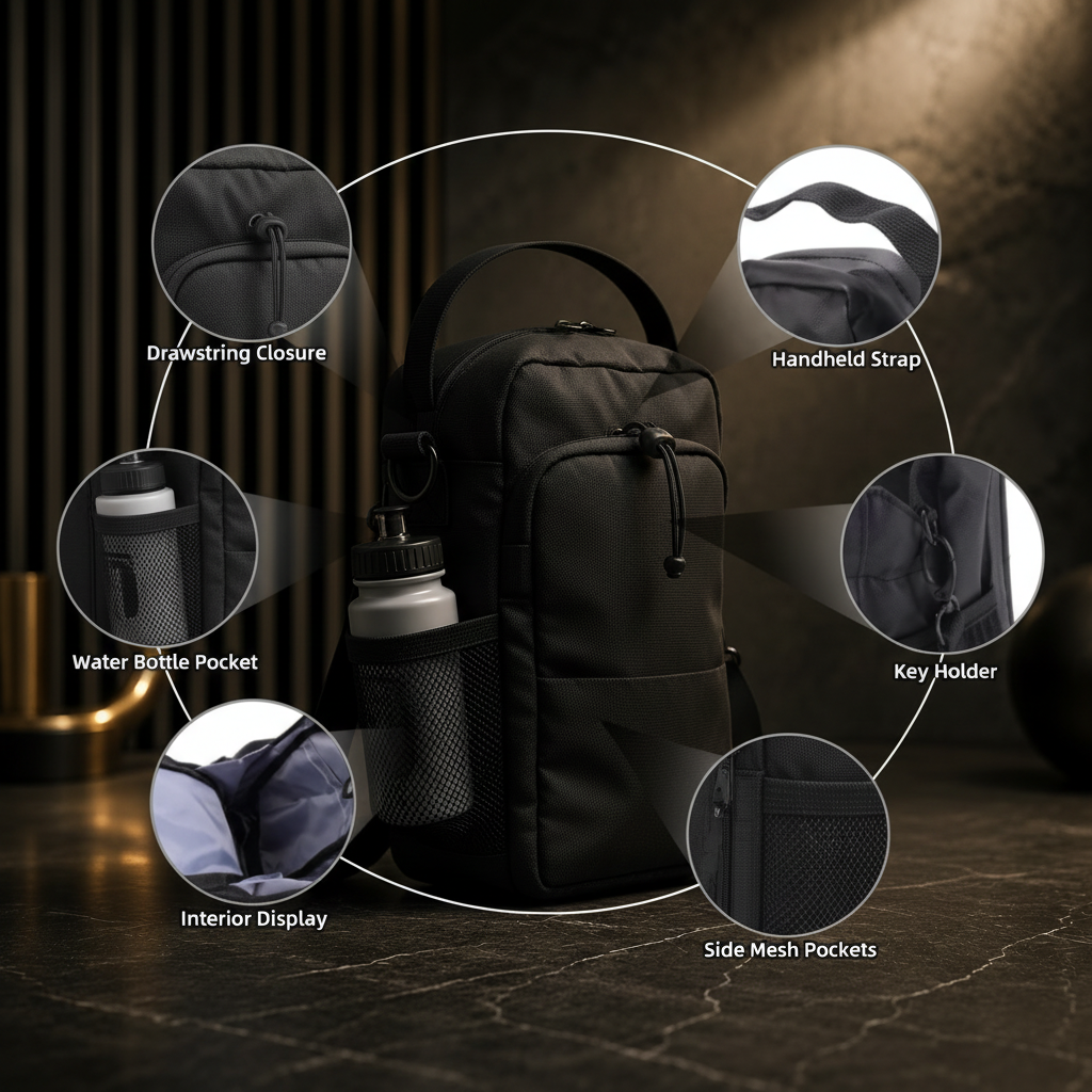 ActiveEase Gym Bag Feature Callouts